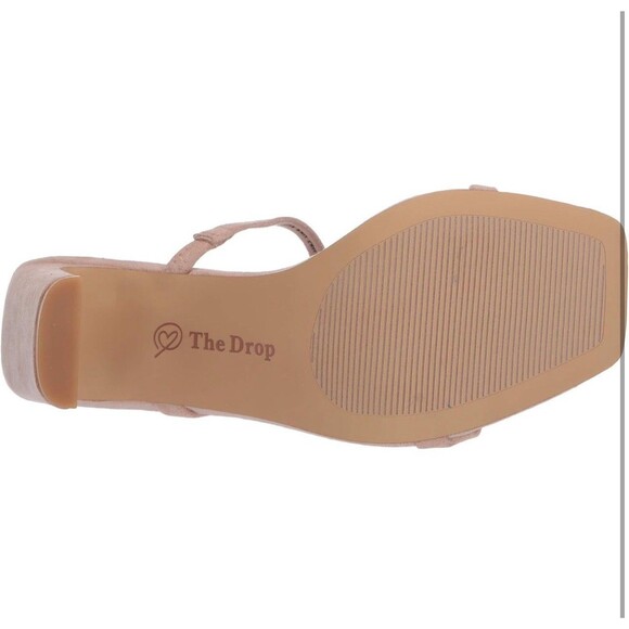 NWT The Drop Women's Avery Square Toe Two Strap Heeled Sandals Natural Size 7 - Picture 6 of 8